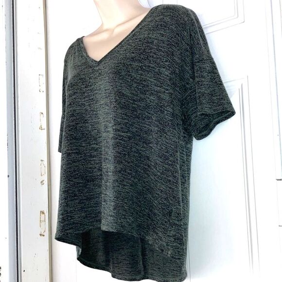 A NEW DAY V Neck Tunic Sweater Short Sleeves Gray Green Womens XL - Picture 4 of 8